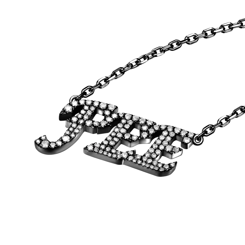 14K & White Gold Cursive Letter Custom Name Necklace - Female Custom Jewelry - APORRO