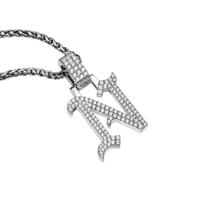 Custom Moissanite Old English Name Pendant