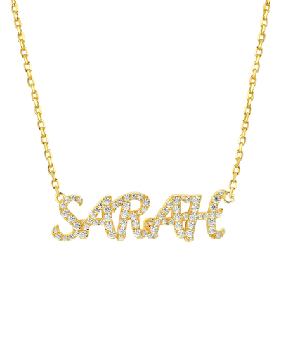 Custom 14k Gold Moissanite Cursive Letter Name Necklace