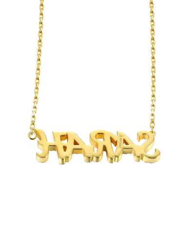 Custom 14k Gold Moissanite Cursive Letter Name Necklace