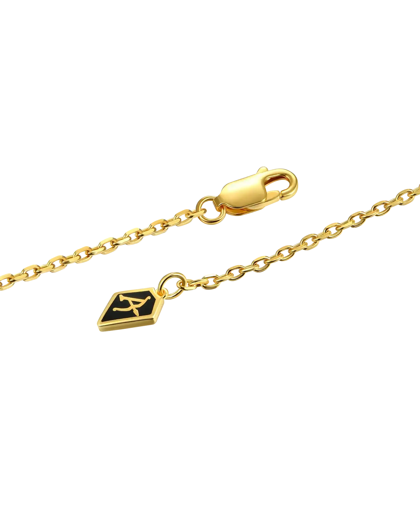 Custom 14k Gold Moissanite Cursive Letter Name Necklace