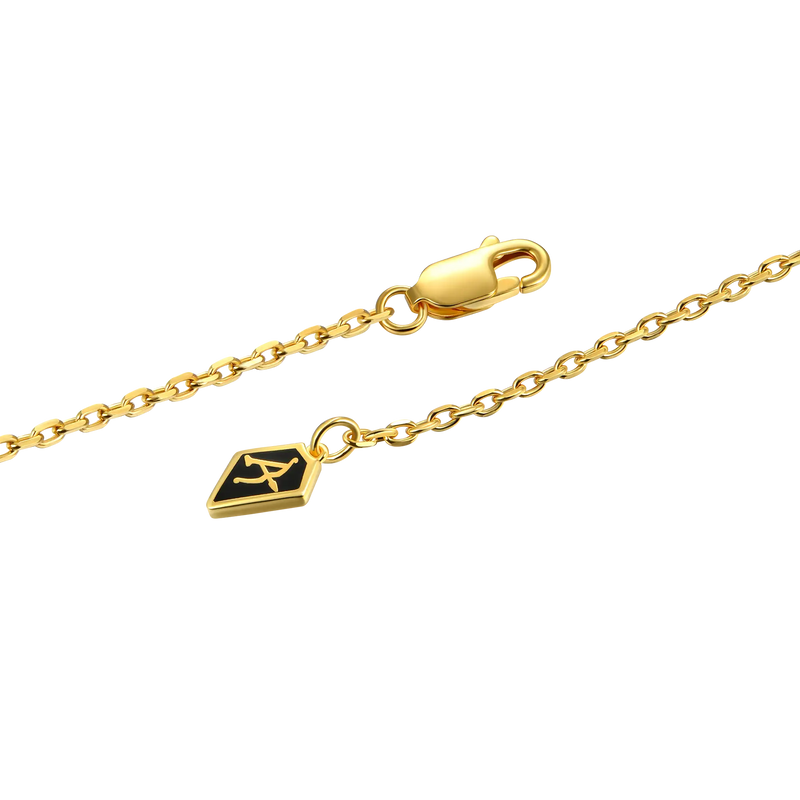 14K & White Gold Cursive Letter Custom Name Necklace - Female Custom Jewelry - APORRO