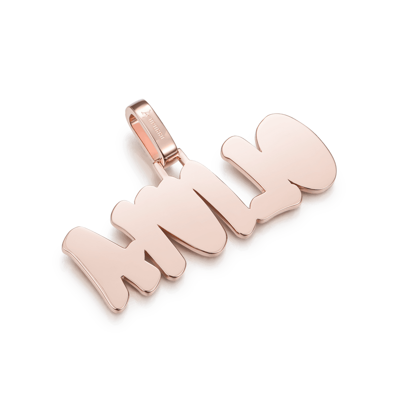 Custom Gold Romantic Font Pendant - APORRO