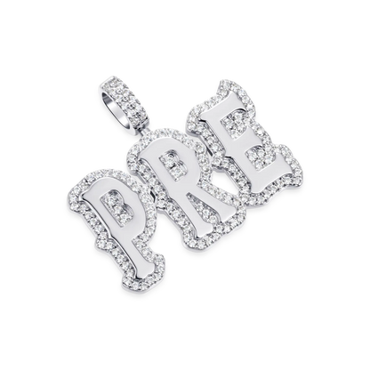 Custom Moissanite Bosox Font Pendant - 15mm Height