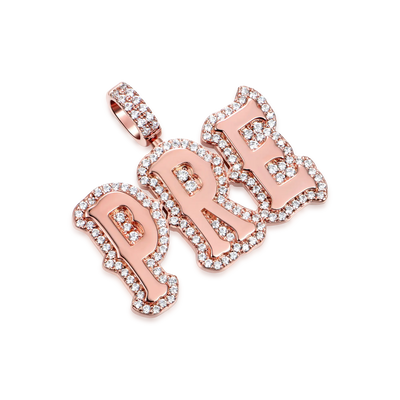 Custom Mini Moissanite Bosox Font Pendant