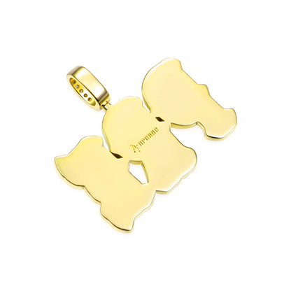 Custom Moissanite Bosox Font Pendant - 15mm Height