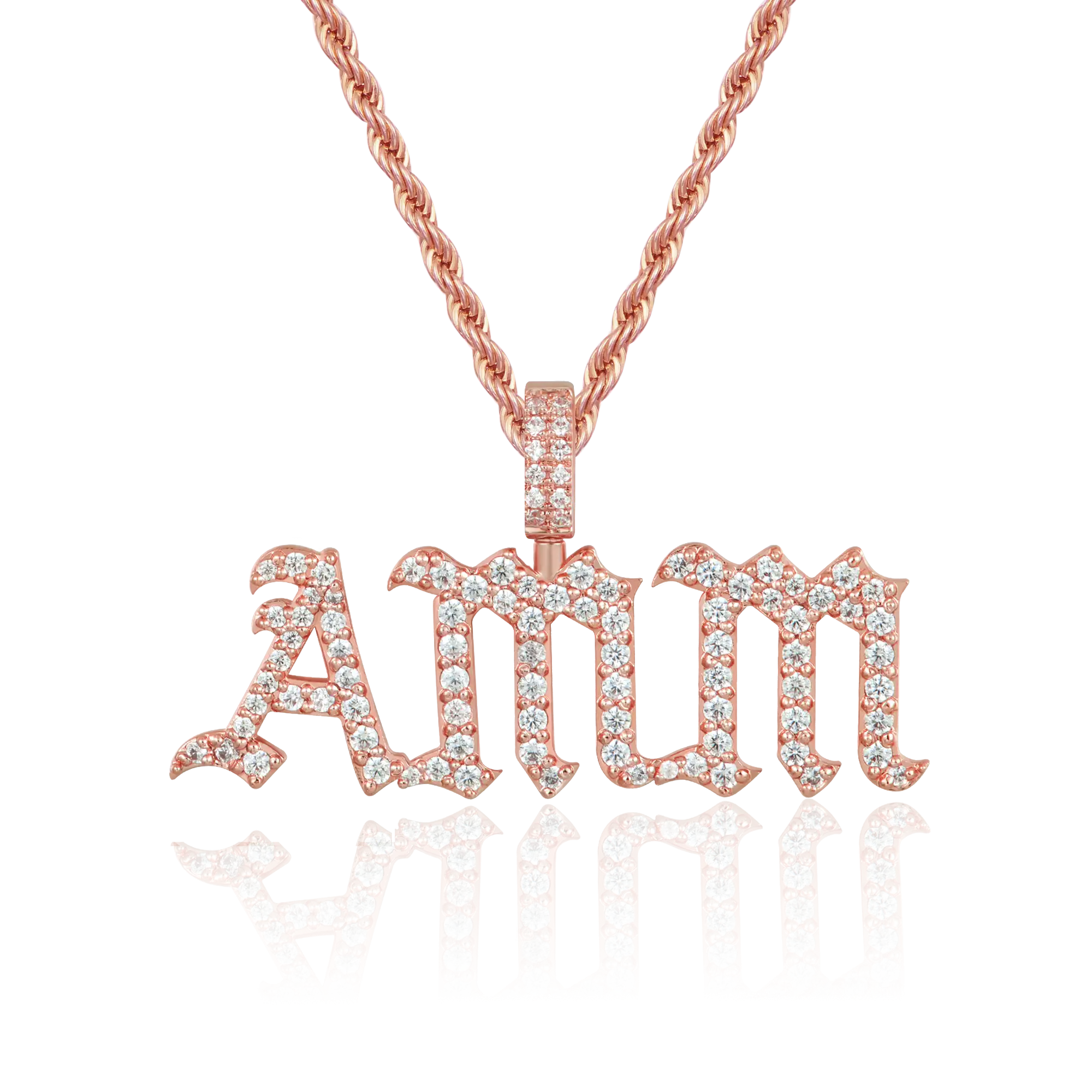 Custom Old English Font Pendant - 12mm Height