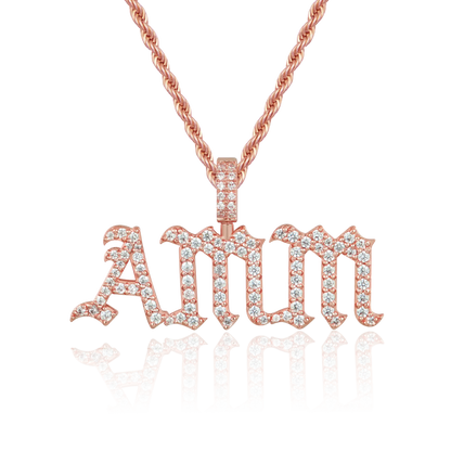 Custom Old English Font Pendant - 12mm Height