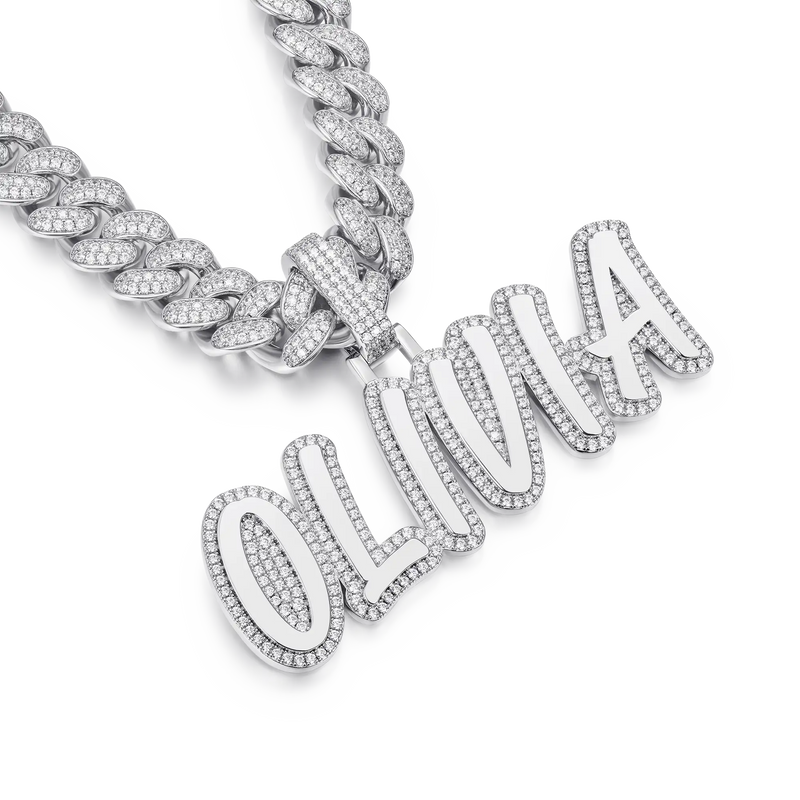 Custom Gold Romantic Font Pendant - APORRO