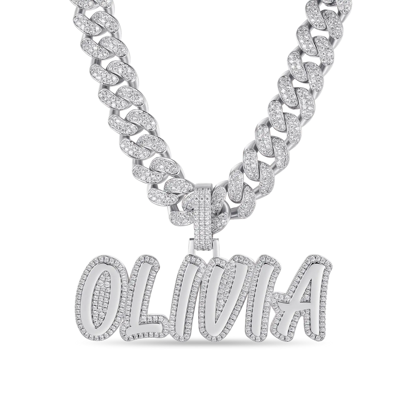 Custom Gold Romantic Font Pendant - APORRO