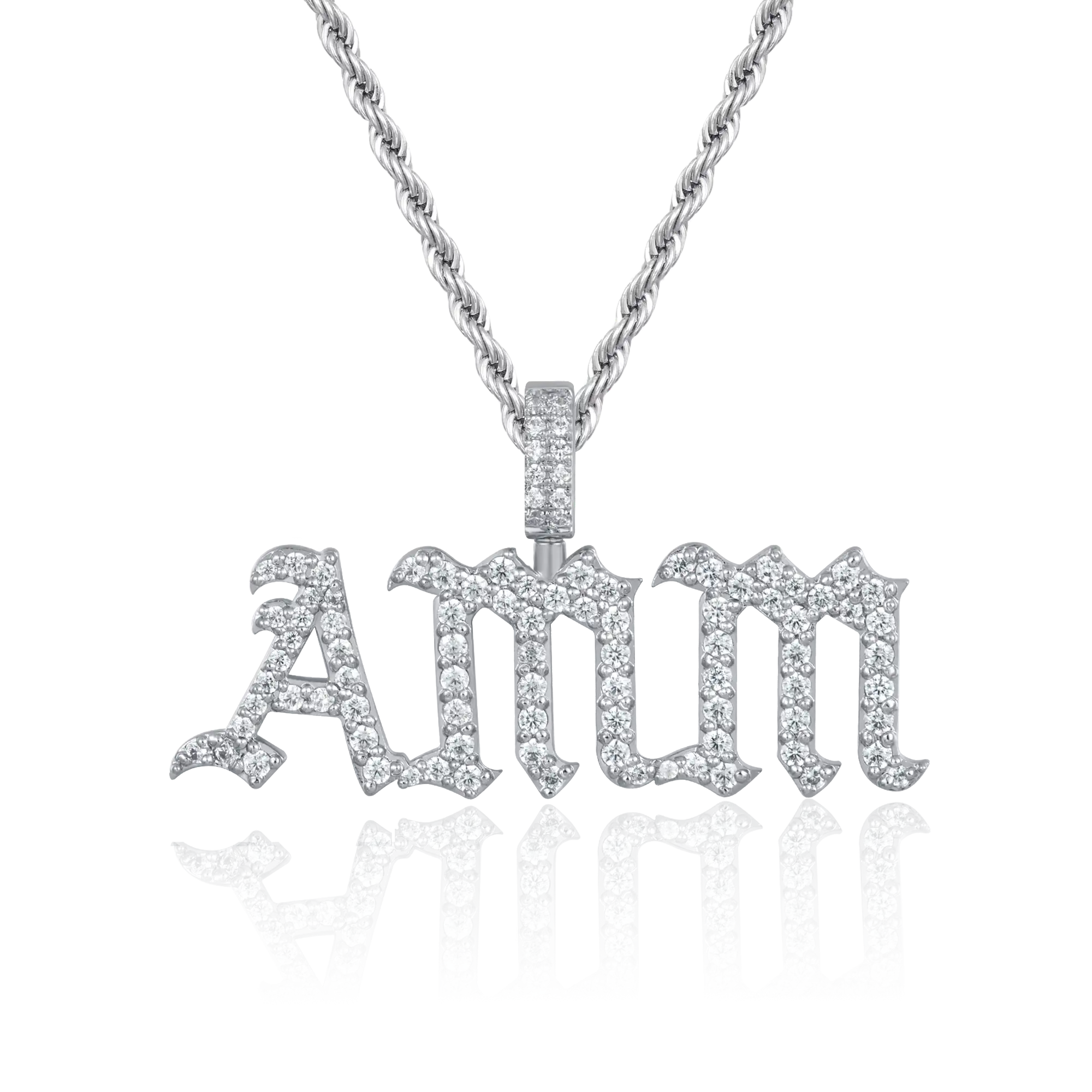 Custom Old English Font Pendant - 12mm Height