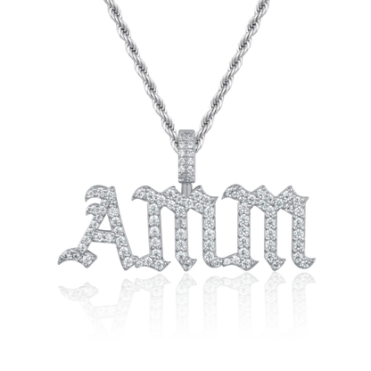 Custom Old English Font Pendant - 12mm Height