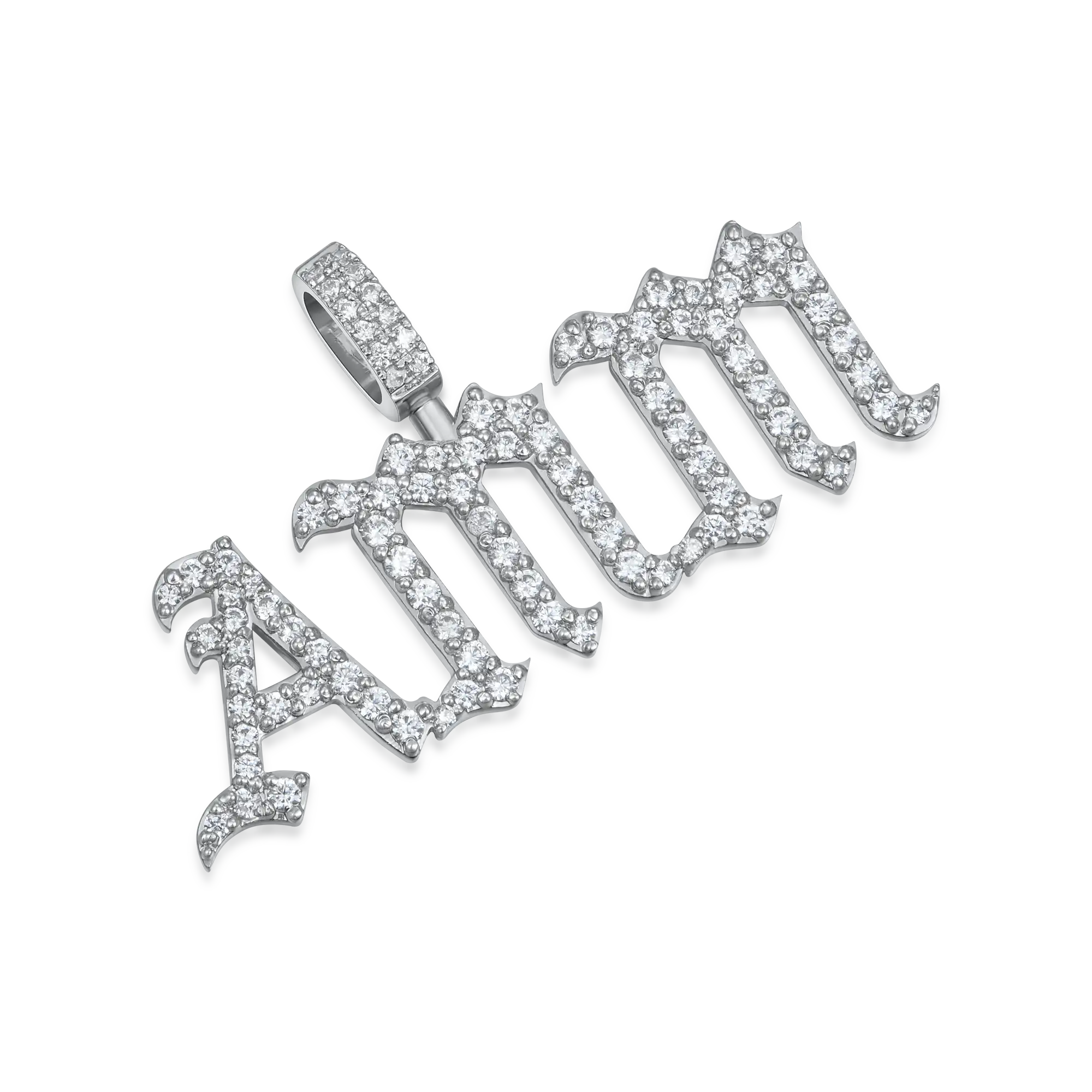 Custom Old English Font Pendant - 12mm Height