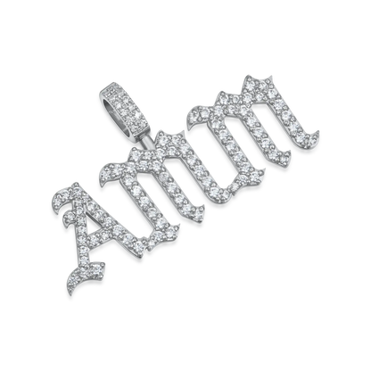 Custom Old English Font Pendant - 12mm Height