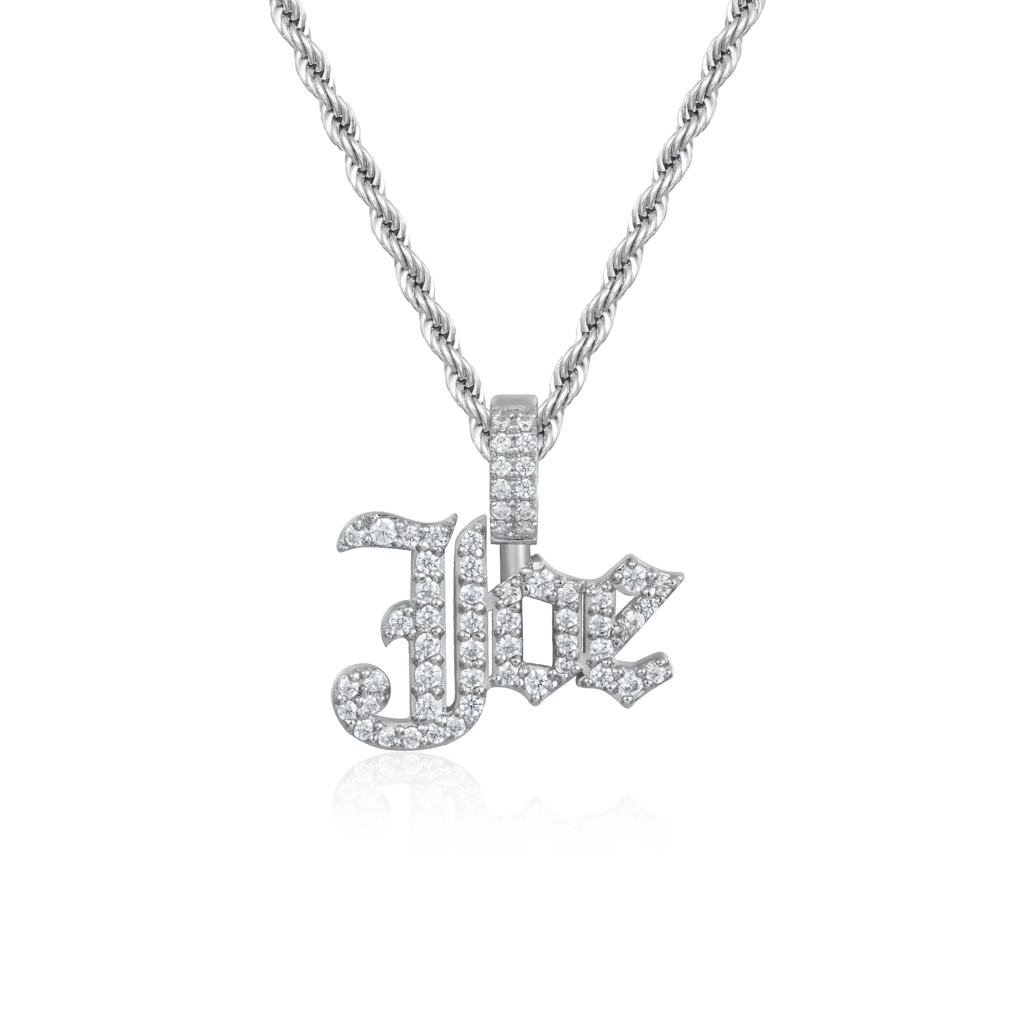 Custom Capital Old English Font Pendant - 12mm Height