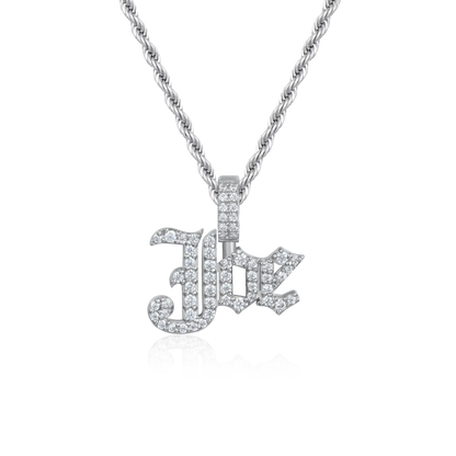 Custom Capital Old English Font Pendant - 12mm Height