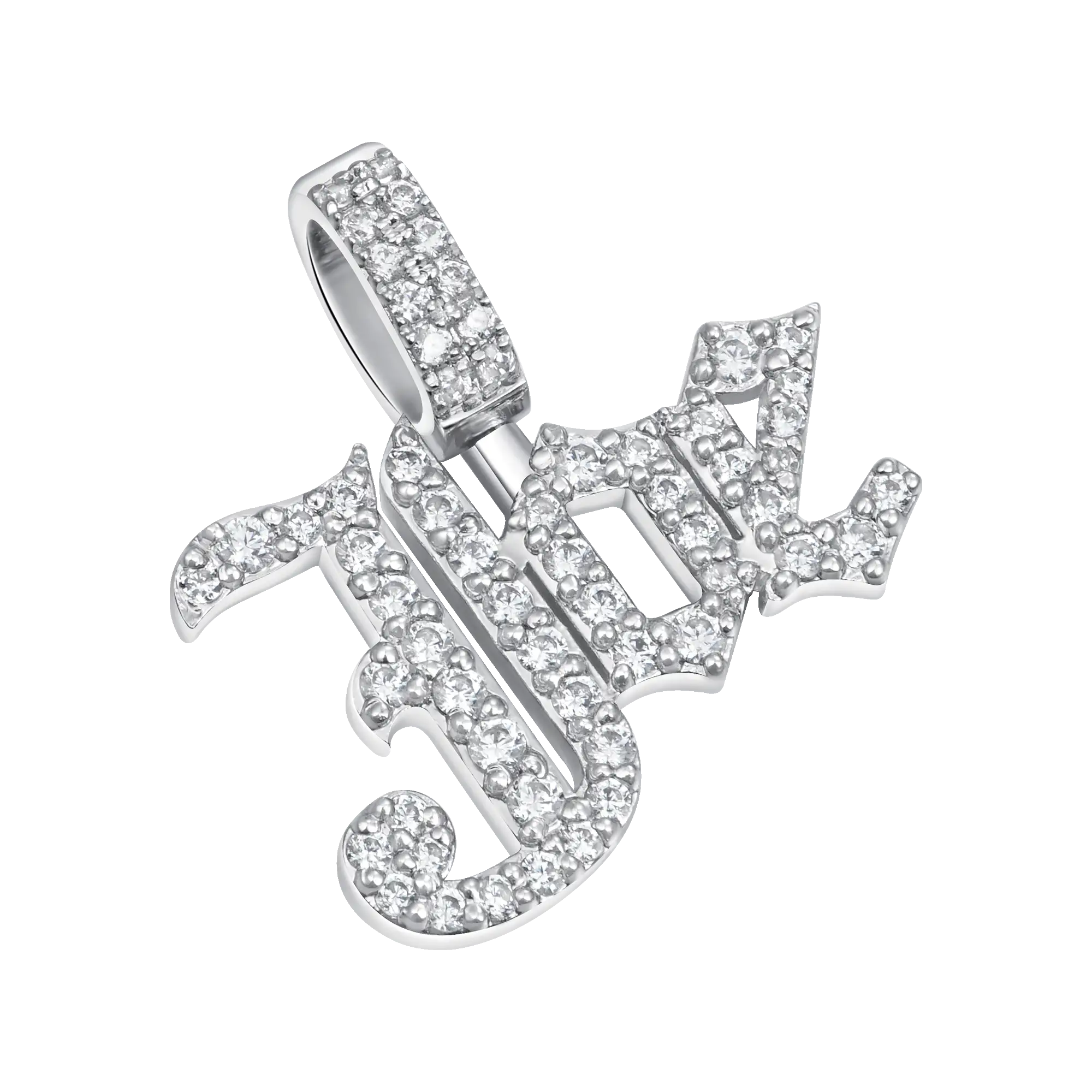 Custom Capital Old English Font Pendant - 12mm Height