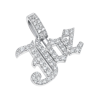 Custom Capital Old English Font Pendant - 12mm Height