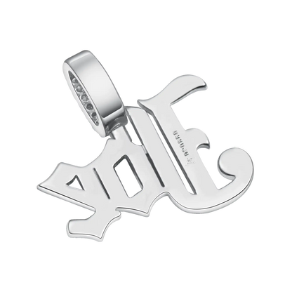 Custom Capital Old English Font Pendant - 12mm Height
