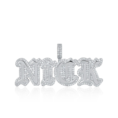 Custom Mini Old English Font Pendant