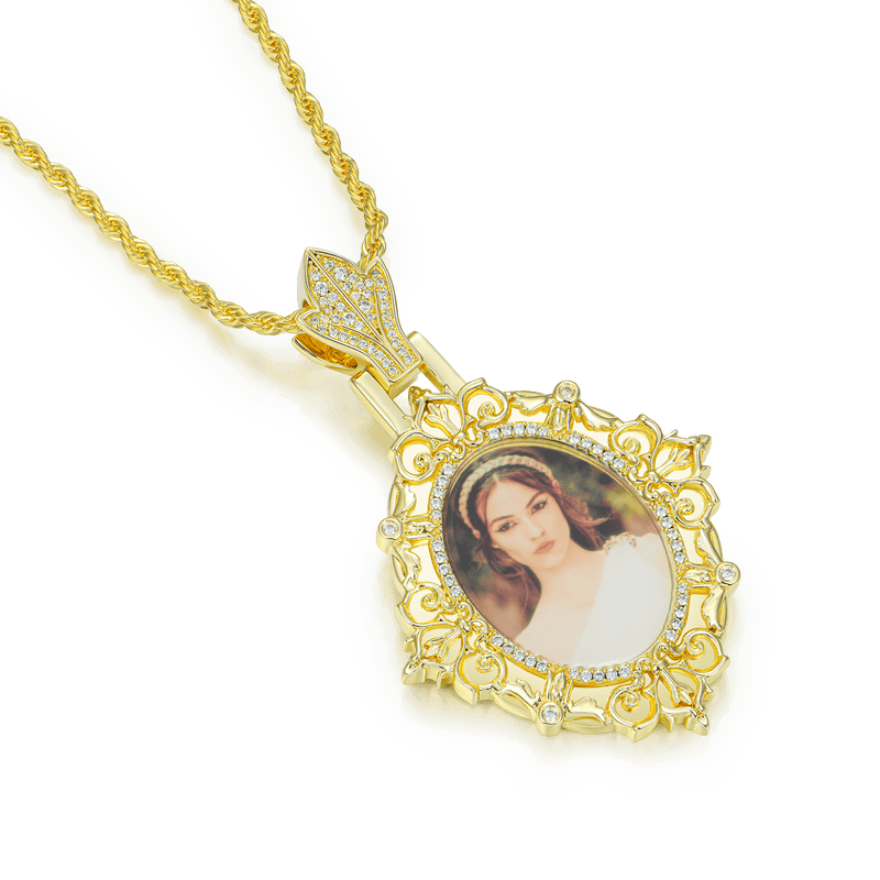 Custom 45MM Greek Pattern Vintage Photo  Pendant