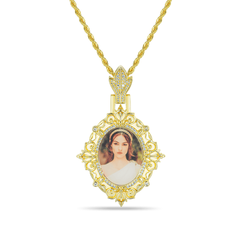 Custom 45MM Greek Pattern Vintage Photo  Pendant