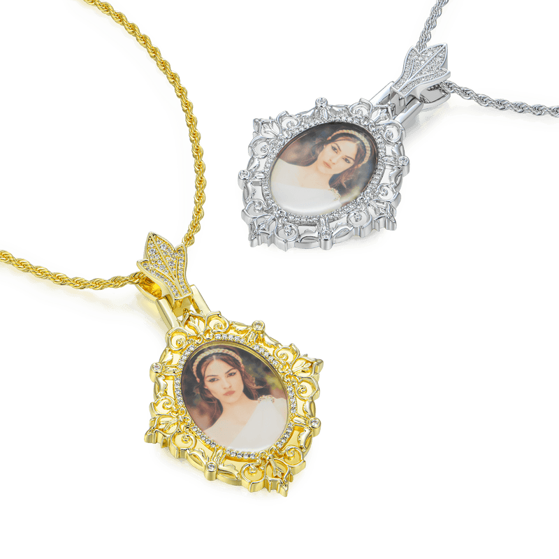 Custom 45MM Greek Pattern Vintage Photo  Pendant