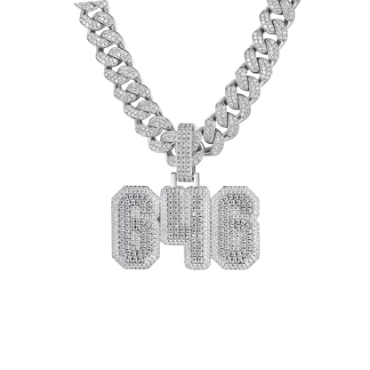 Custom Moissanite University Font Letter/Number Name Pendant