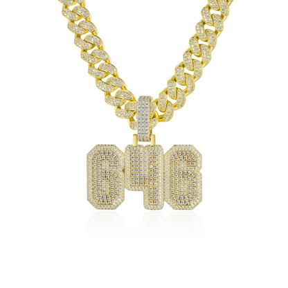 Custom Moissanite University Font Letter/Number Name Pendant