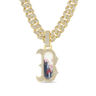 Custom Bosox Letter Photo Pendant