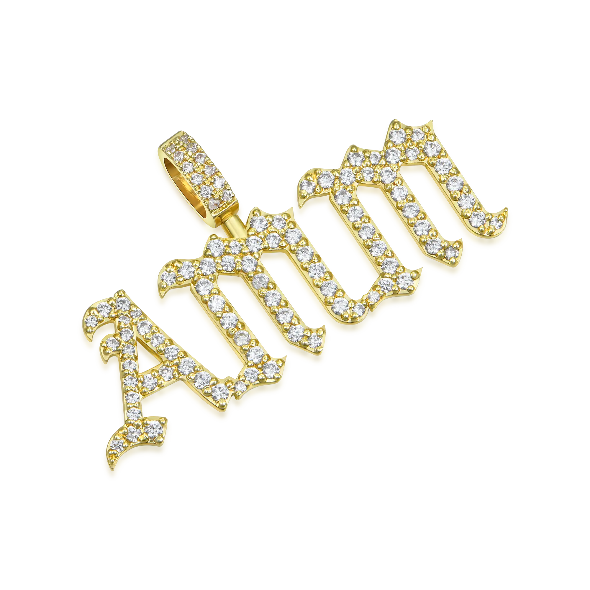Custom Old English Font Pendant - 12mm Height