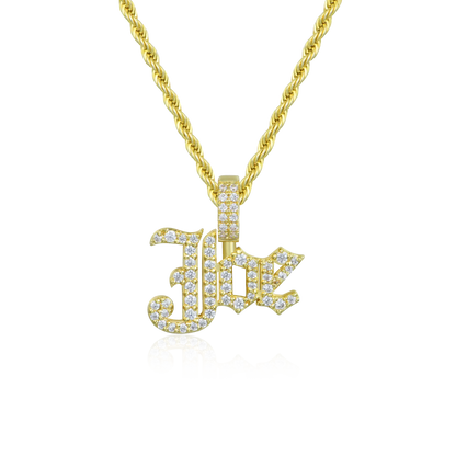 Custom Capital Old English Font Pendant - 12mm Height
