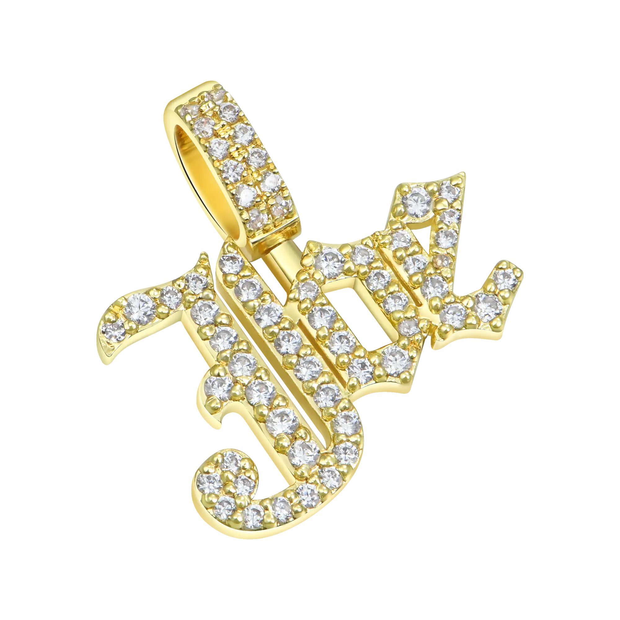 Custom Capital Old English Font Pendant - 12mm Height