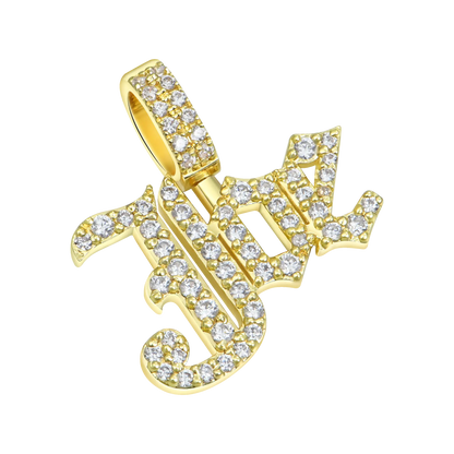 Custom Capital Old English Font Pendant - 12mm Height