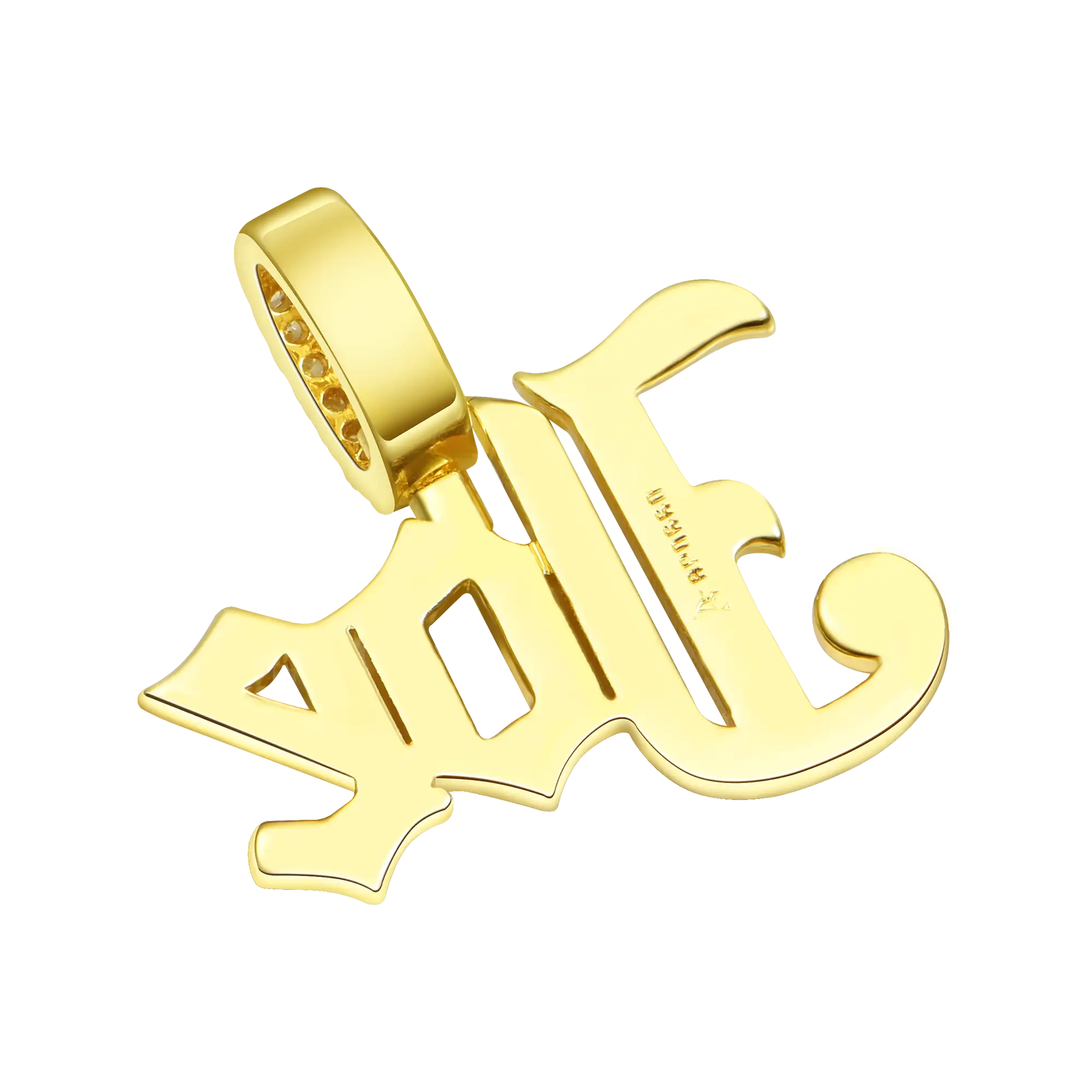 Custom Capital Old English Font Pendant - 12mm Height