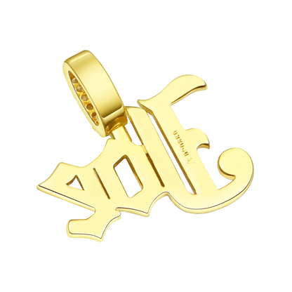 Custom Capital Old English Font Pendant - 12mm Height