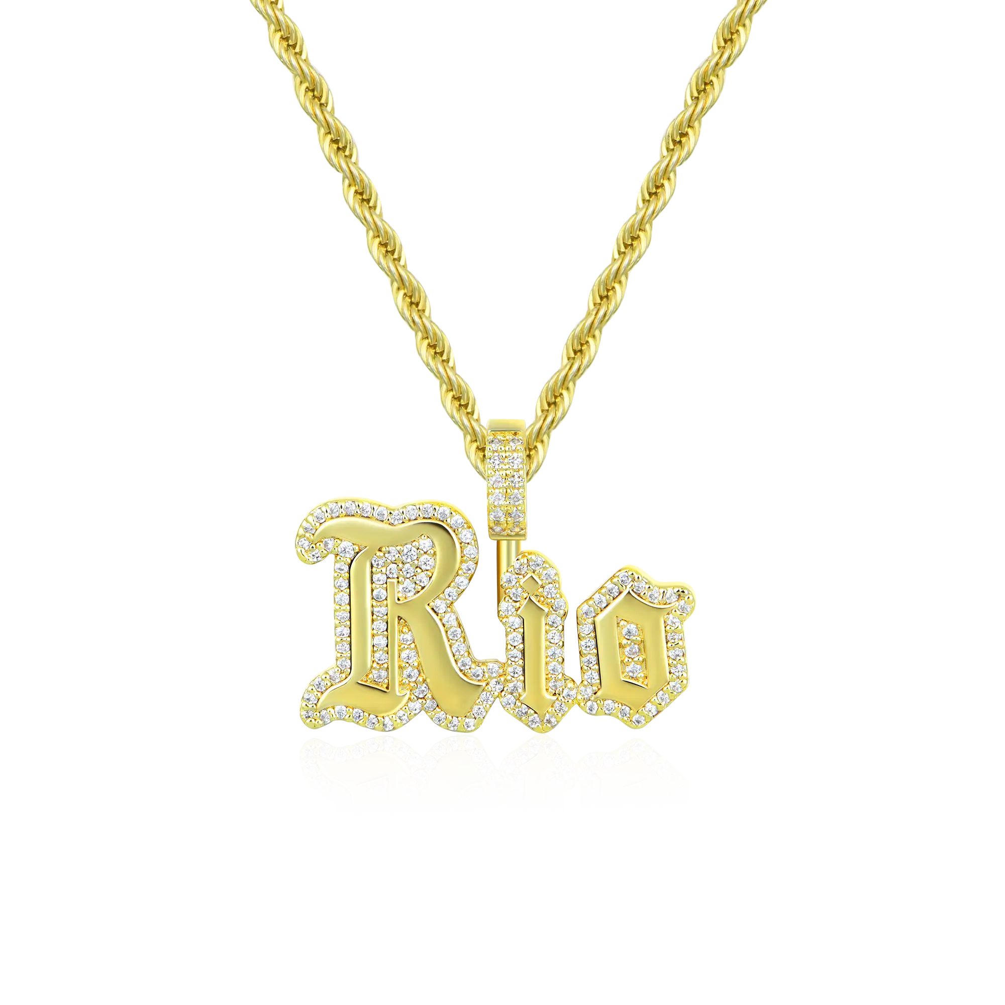 Custom Old English Pendant Font - 15mm Height