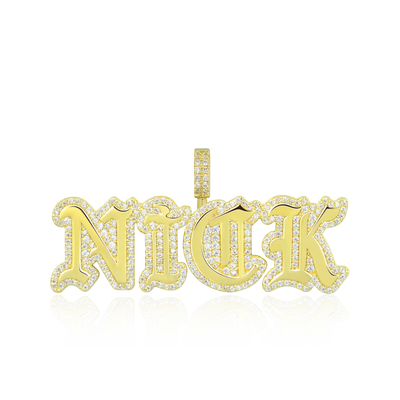Custom Mini Old English Font Pendant