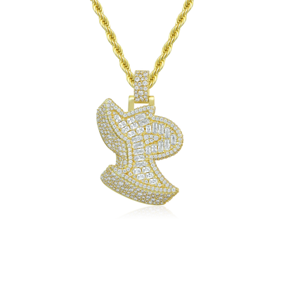 Custom 3D Bold Graffiti Font Letter Pendant - 38mm