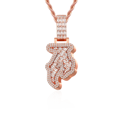 Custom Woven Set Letter Pendant