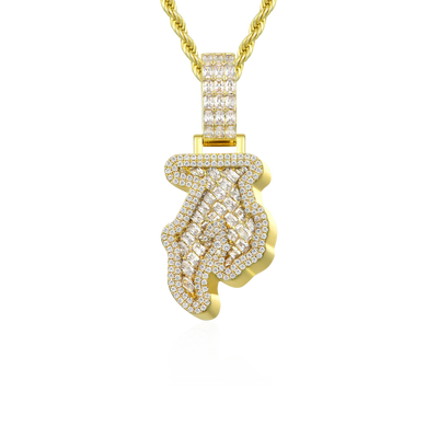 Custom Woven Set Letter Pendant
