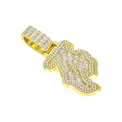 Custom Woven Set Letter Pendant