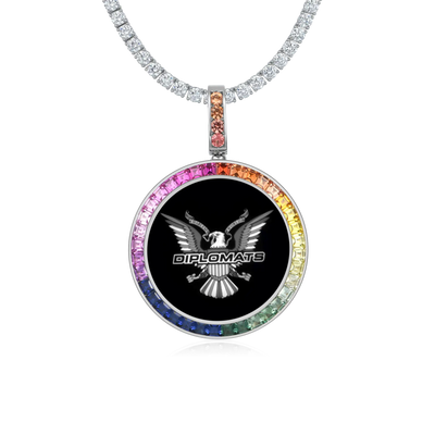Custom Lab-Grown Gemstone Photo Pendant