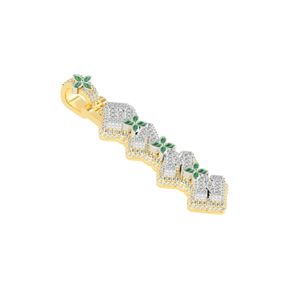 Custom 3D Four-Leaf Clover Font Pendant