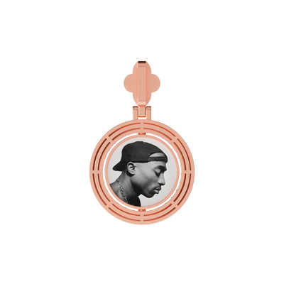 Custom Round Encrusted Photo Pendant