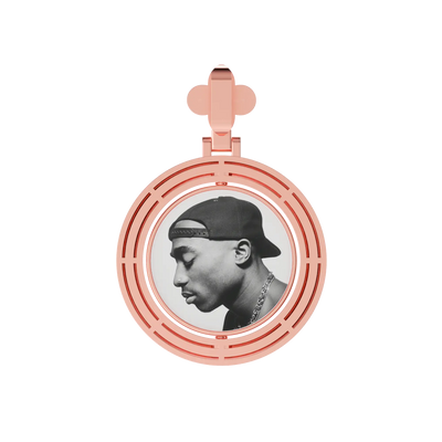 Custom Round Encrusted Photo Pendant