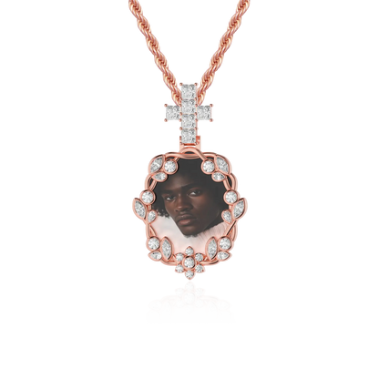 Custom Vine-wrapped Picture Frame Pendant
