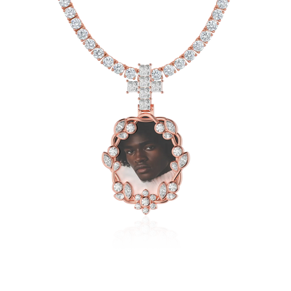 Custom Vine-wrapped Picture Frame Pendant