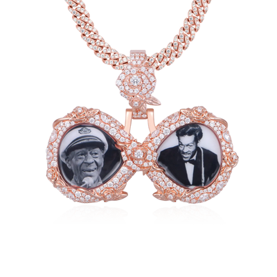 Custom Rose Infinity Frame Pendant-51mm