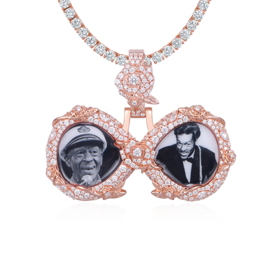 Custom Rose Infinity Frame Pendant-51mm